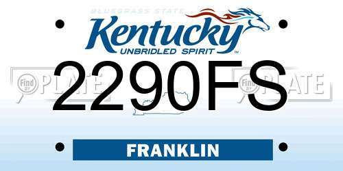 2290FS Kentucky License Plate