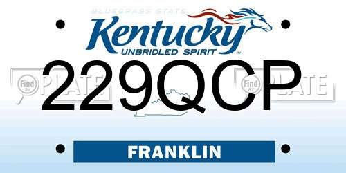 229QCP Kentucky License Plate