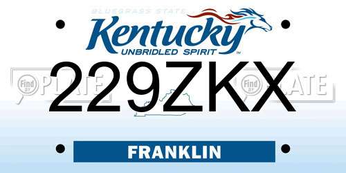 229ZKX Kentucky License Plate