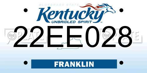 22EE028 Kentucky License Plate