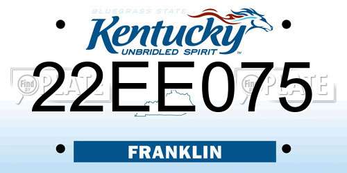 22EE075 Kentucky License Plate