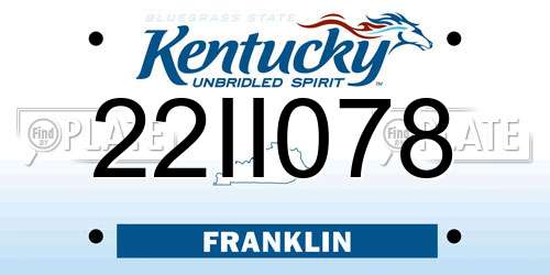 22II078 Kentucky License Plate