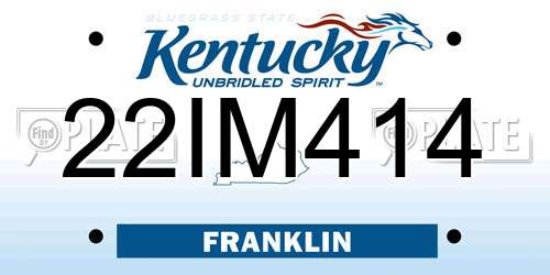 22IM414 Kentucky License Plate