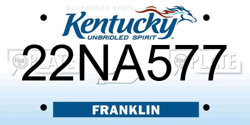 22NA577 Kentucky License Plate