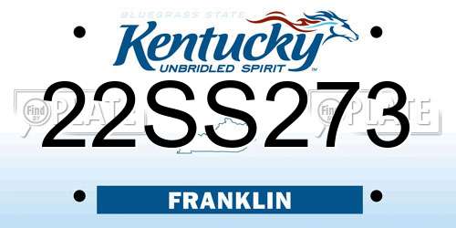 22SS273 Kentucky License Plate