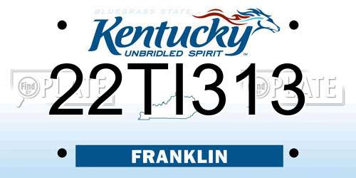 22TI313 Kentucky License Plate