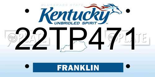 22TP471 Kentucky License Plate