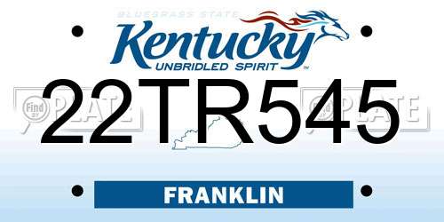 22TR545 Kentucky License Plate