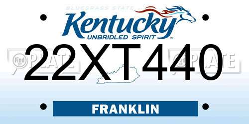 22XT440 Kentucky License Plate