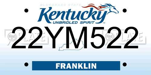 22YM522 Kentucky License Plate