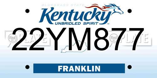 22YM877 Kentucky License Plate