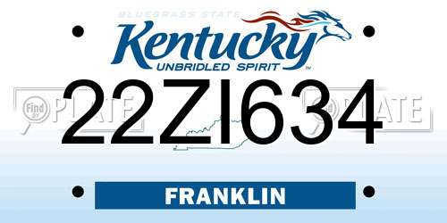 22ZI634 Kentucky License Plate