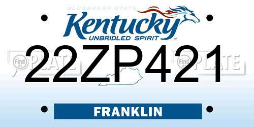 22ZP421 Kentucky License Plate