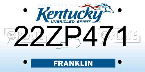 22ZP471 Kentucky License Plate