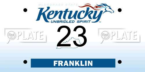 23 Kentucky License Plate