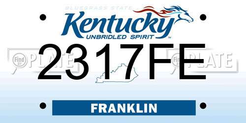 2317FE Kentucky License Plate
