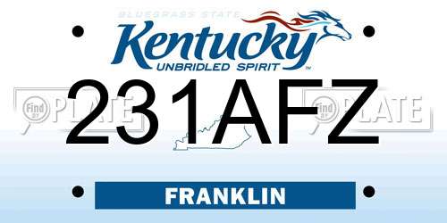 231AFZ Kentucky License Plate