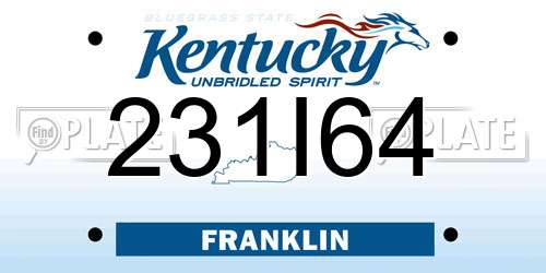 231I64 Kentucky License Plate