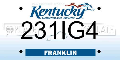 231IG4 Kentucky License Plate