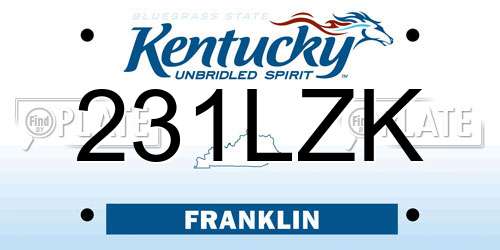 231LZK Kentucky License Plate