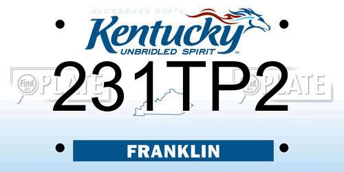 231TP2 Kentucky License Plate
