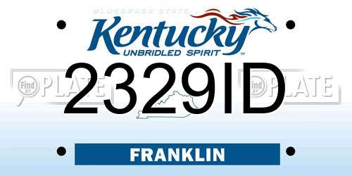 2329ID Kentucky License Plate