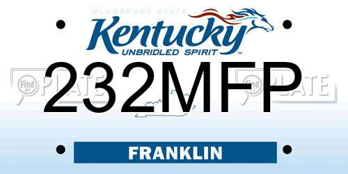 232MFP Kentucky License Plate