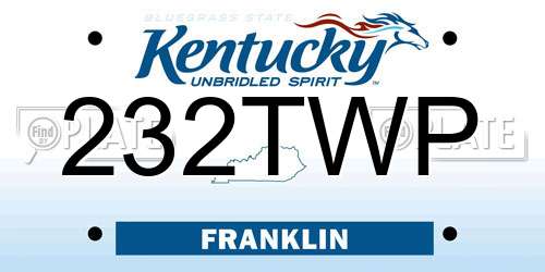 232TWP Kentucky License Plate