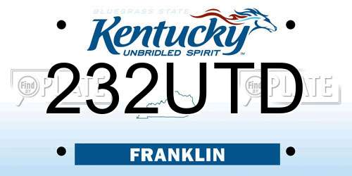 232UTD Kentucky License Plate