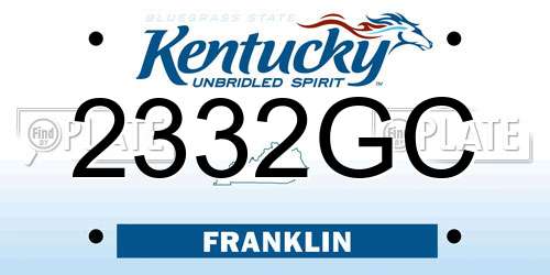 2332GC Kentucky License Plate