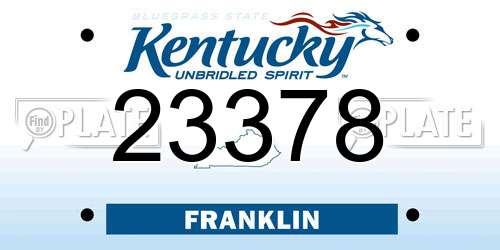 23378 Kentucky License Plate