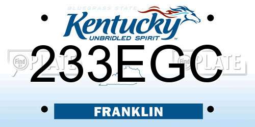 233EGC Kentucky License Plate