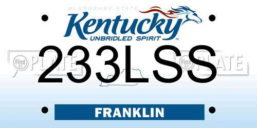 233LSS Kentucky License Plate