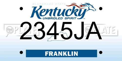 2345JA Kentucky License Plate