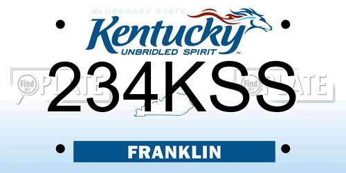 234KSS Kentucky License Plate