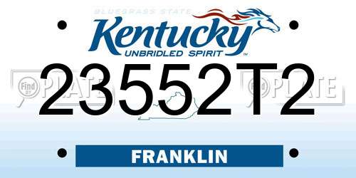 23552T2 Kentucky License Plate