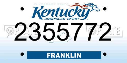 2355772 Kentucky License Plate