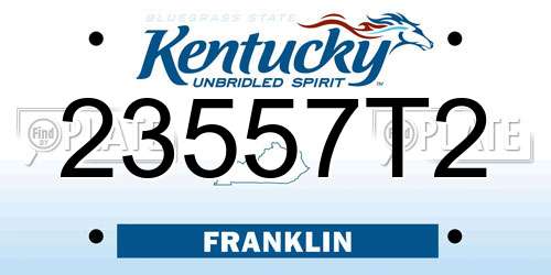 23557T2 Kentucky License Plate