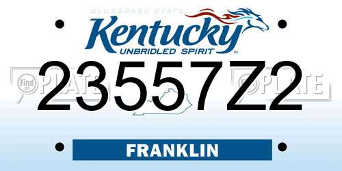 23557Z2 Kentucky License Plate