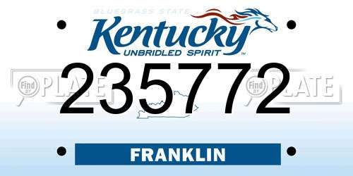 235772 Kentucky License Plate