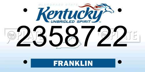 2358722 Kentucky License Plate