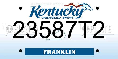 23587T2 Kentucky License Plate