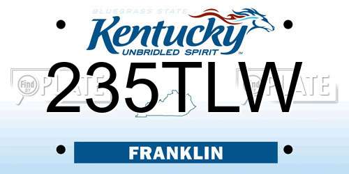235TLW Kentucky License Plate