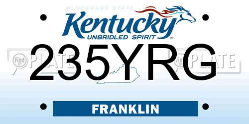 235YRG Kentucky License Plate