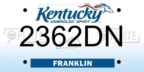 2362DN Kentucky License Plate