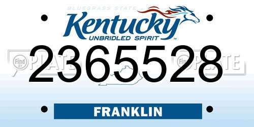 2365528 Kentucky License Plate