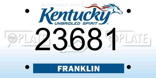 23681 Kentucky License Plate