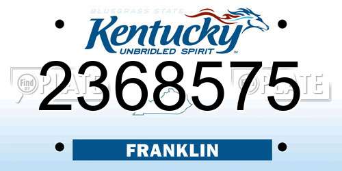 2368575 Kentucky License Plate