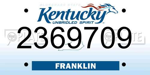2369709 Kentucky License Plate