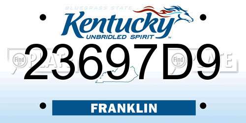 23697D9 Kentucky License Plate
